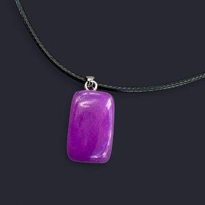 Purple Agate Stone Pendant Necklace